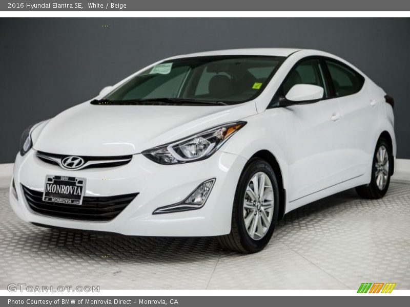 White / Beige 2016 Hyundai Elantra SE