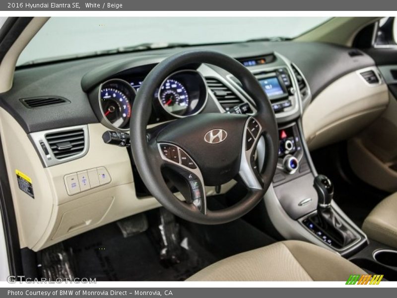 White / Beige 2016 Hyundai Elantra SE