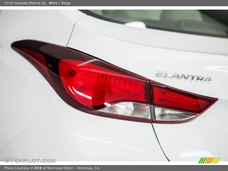 White / Beige 2016 Hyundai Elantra SE