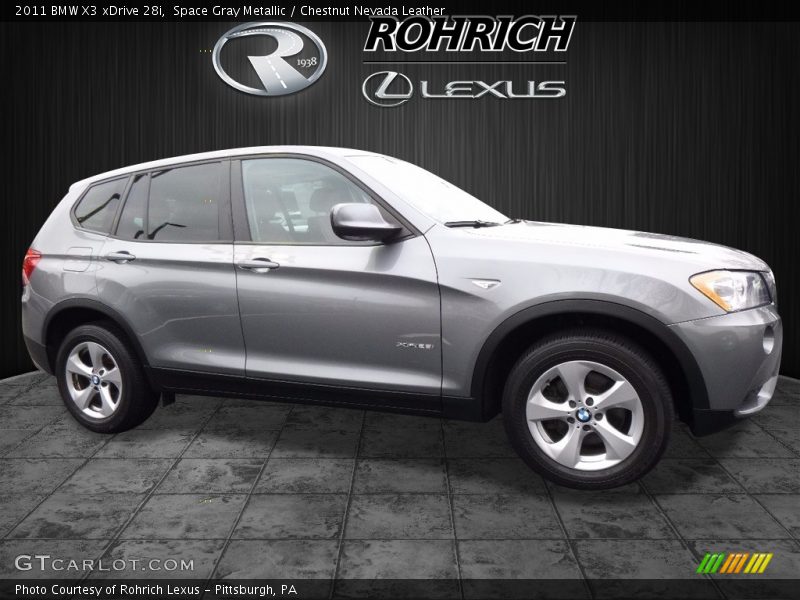 Space Gray Metallic / Chestnut Nevada Leather 2011 BMW X3 xDrive 28i