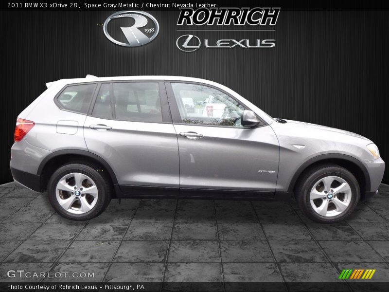 Space Gray Metallic / Chestnut Nevada Leather 2011 BMW X3 xDrive 28i