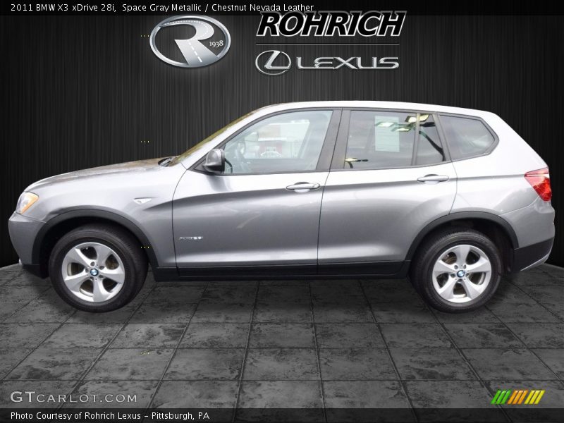 Space Gray Metallic / Chestnut Nevada Leather 2011 BMW X3 xDrive 28i