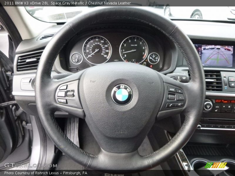 Space Gray Metallic / Chestnut Nevada Leather 2011 BMW X3 xDrive 28i
