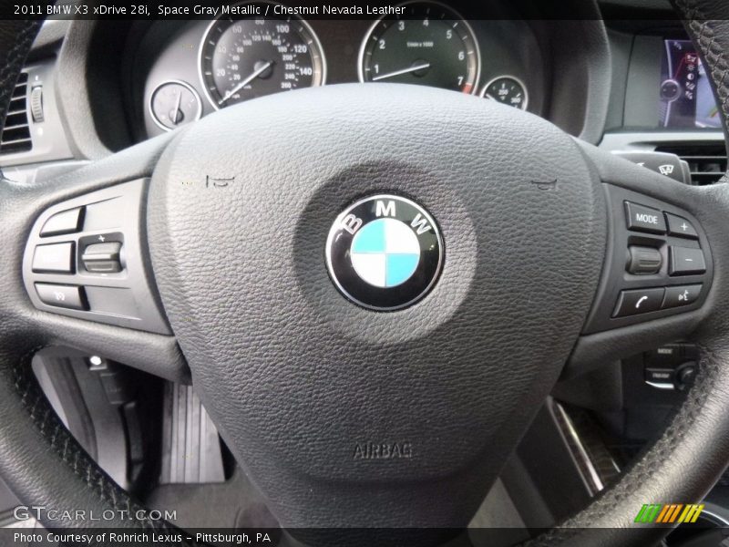 Space Gray Metallic / Chestnut Nevada Leather 2011 BMW X3 xDrive 28i