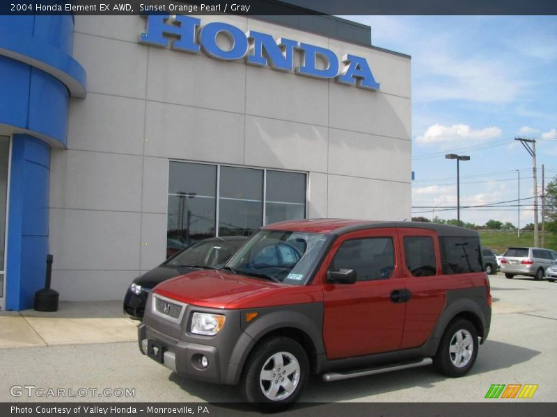 Sunset Orange Pearl / Gray 2004 Honda Element EX AWD