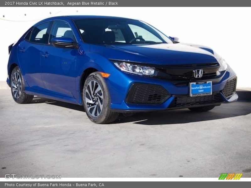 Aegean Blue Metallic / Black 2017 Honda Civic LX Hatchback