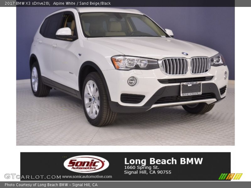 Alpine White / Sand Beige/Black 2017 BMW X3 sDrive28i