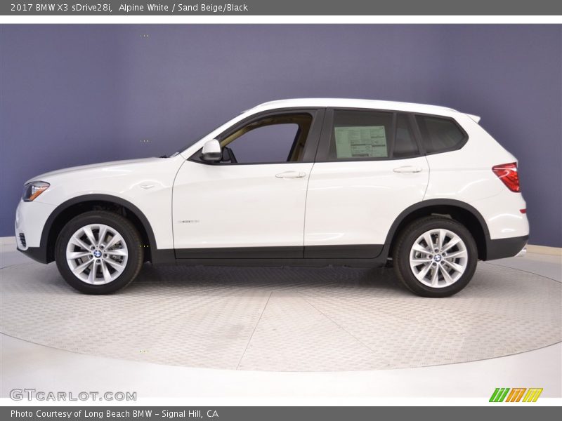 Alpine White / Sand Beige/Black 2017 BMW X3 sDrive28i