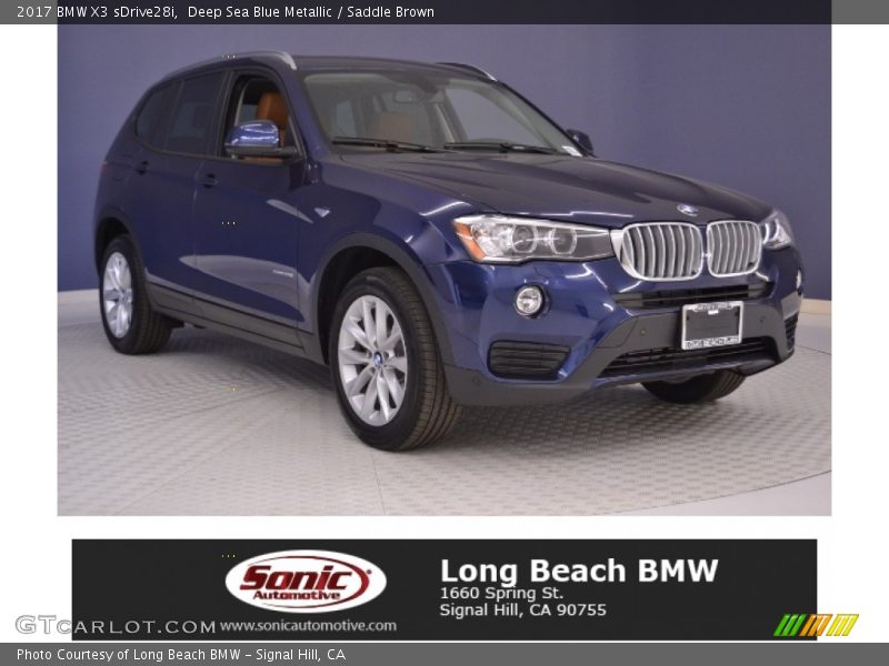 Deep Sea Blue Metallic / Saddle Brown 2017 BMW X3 sDrive28i