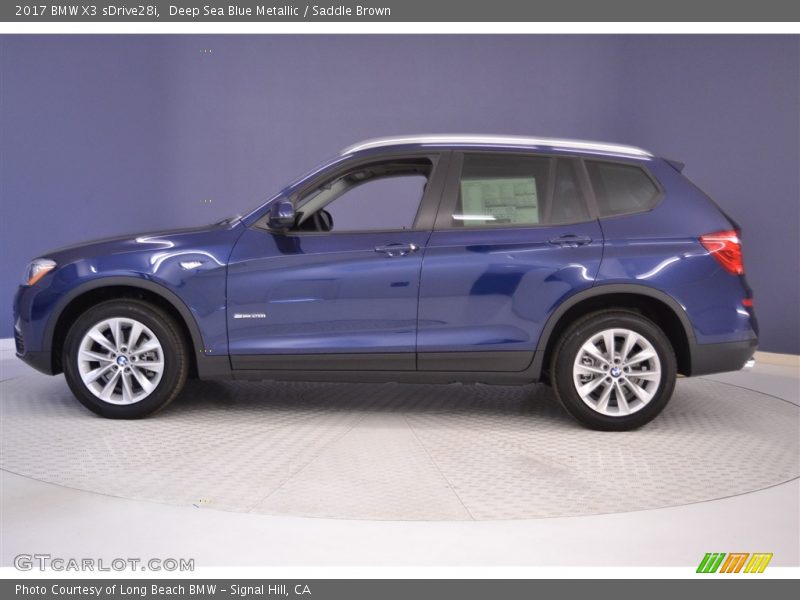 Deep Sea Blue Metallic / Saddle Brown 2017 BMW X3 sDrive28i