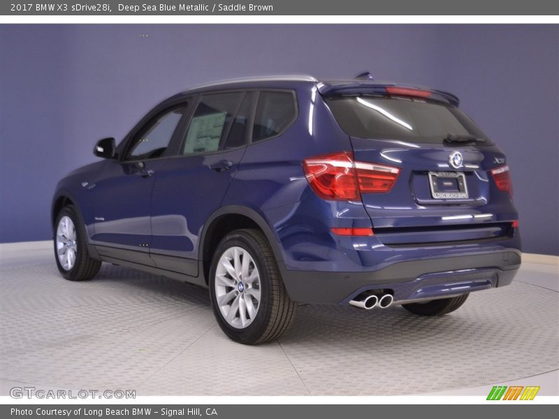 Deep Sea Blue Metallic / Saddle Brown 2017 BMW X3 sDrive28i
