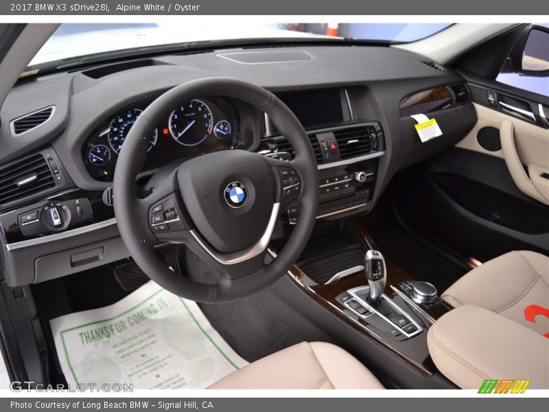 Alpine White / Oyster 2017 BMW X3 sDrive28i