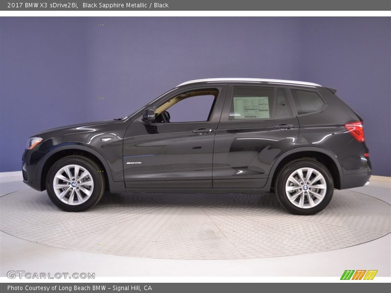 Black Sapphire Metallic / Black 2017 BMW X3 sDrive28i