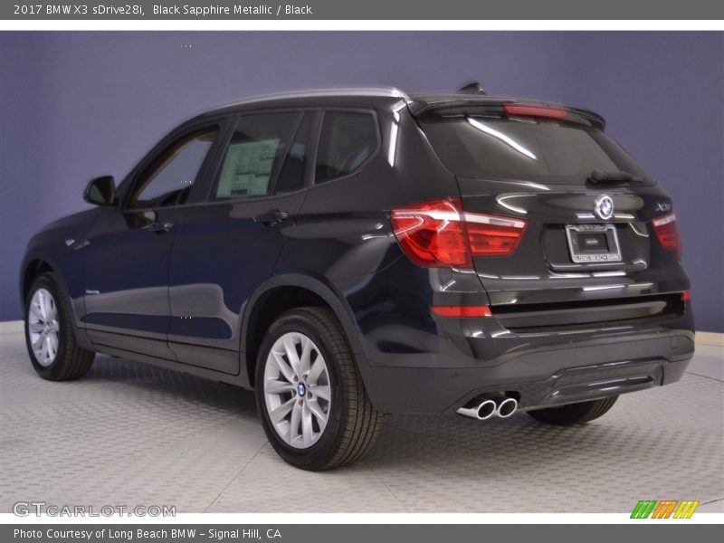 Black Sapphire Metallic / Black 2017 BMW X3 sDrive28i