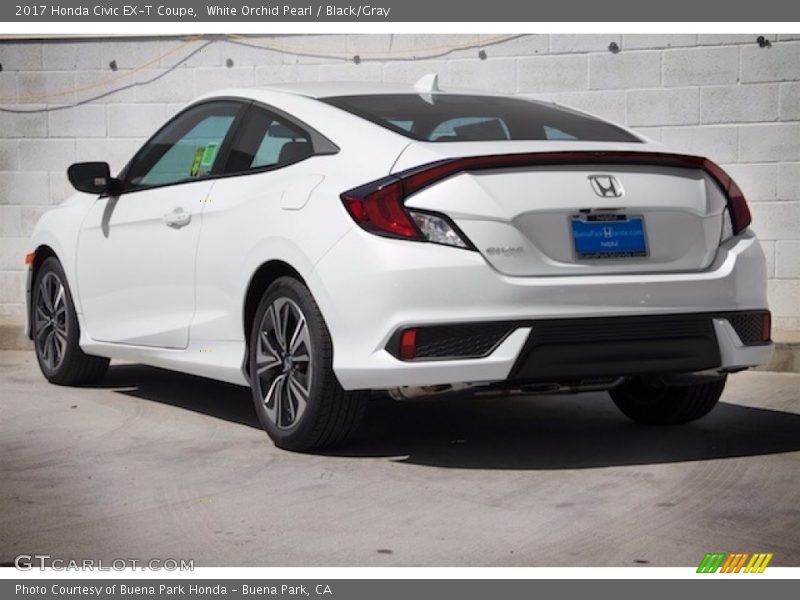 White Orchid Pearl / Black/Gray 2017 Honda Civic EX-T Coupe