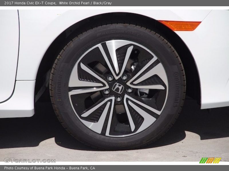 White Orchid Pearl / Black/Gray 2017 Honda Civic EX-T Coupe