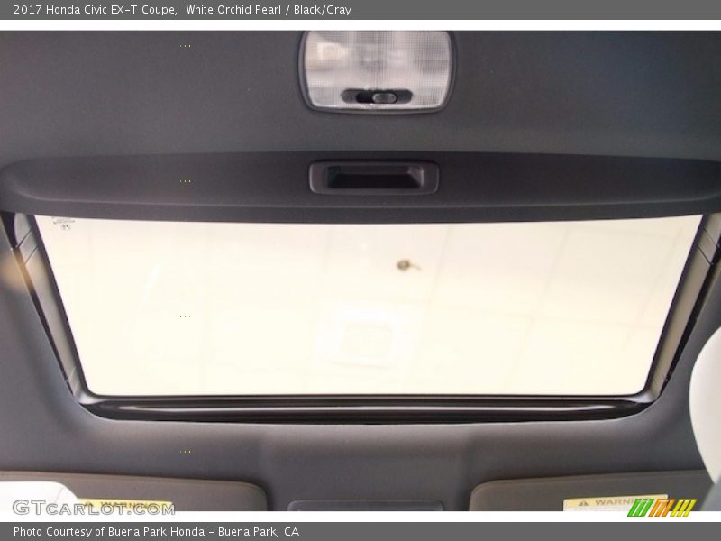 White Orchid Pearl / Black/Gray 2017 Honda Civic EX-T Coupe