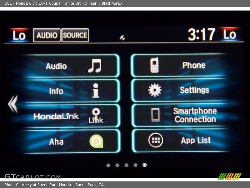 White Orchid Pearl / Black/Gray 2017 Honda Civic EX-T Coupe