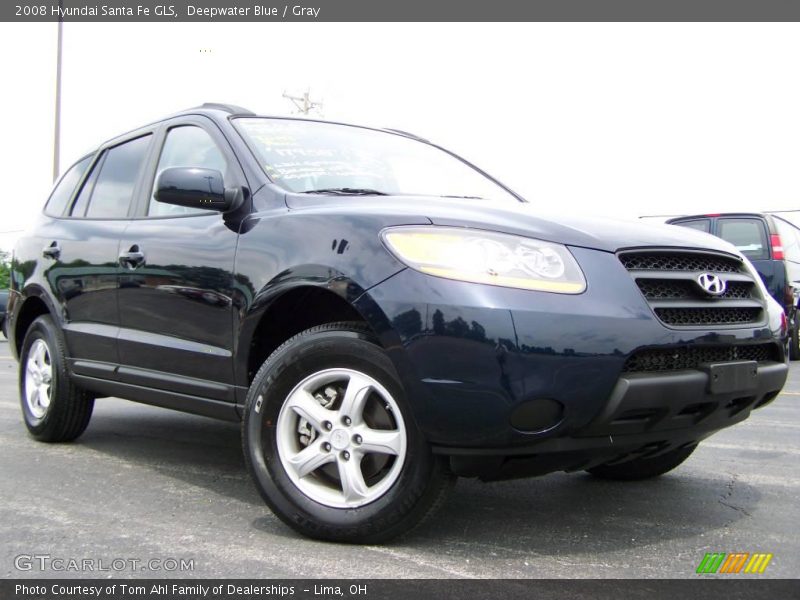 Deepwater Blue / Gray 2008 Hyundai Santa Fe GLS