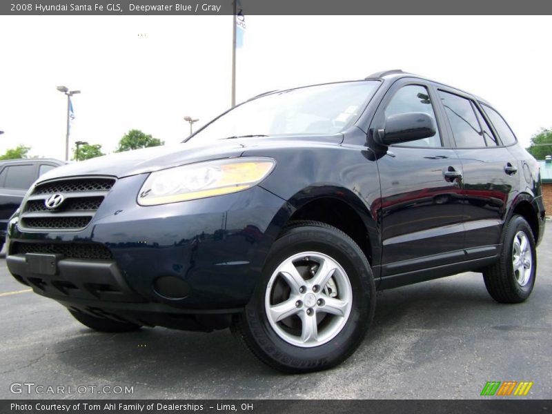 Deepwater Blue / Gray 2008 Hyundai Santa Fe GLS