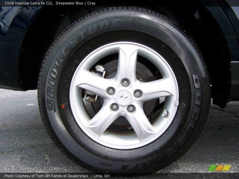 Deepwater Blue / Gray 2008 Hyundai Santa Fe GLS