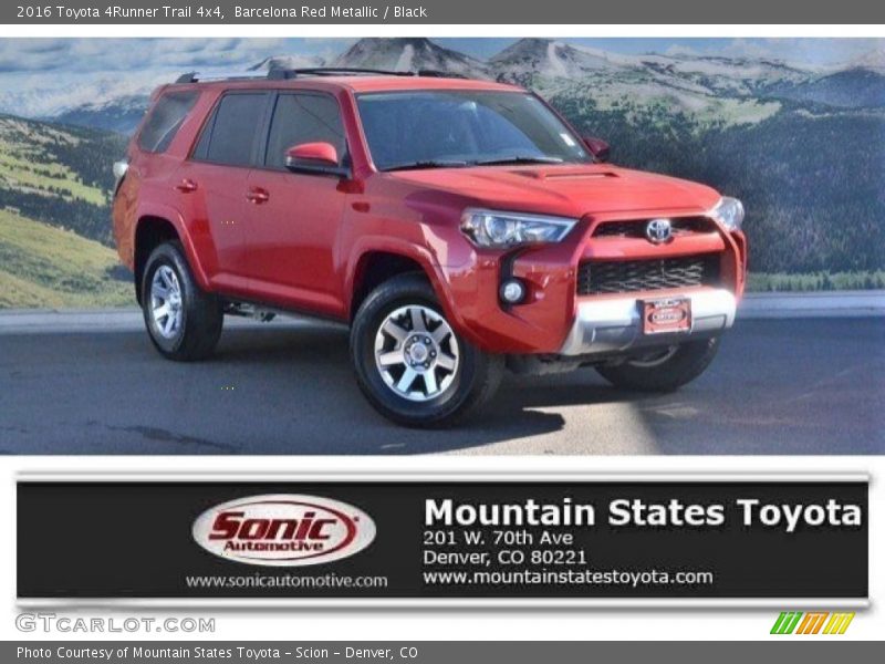 Barcelona Red Metallic / Black 2016 Toyota 4Runner Trail 4x4