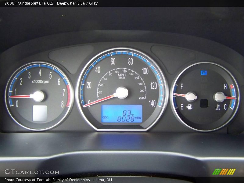 Deepwater Blue / Gray 2008 Hyundai Santa Fe GLS