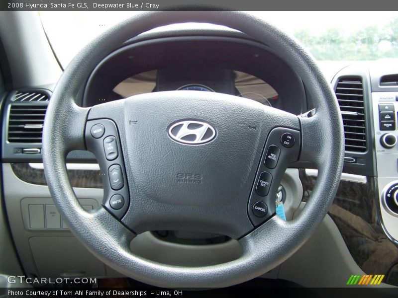 Deepwater Blue / Gray 2008 Hyundai Santa Fe GLS