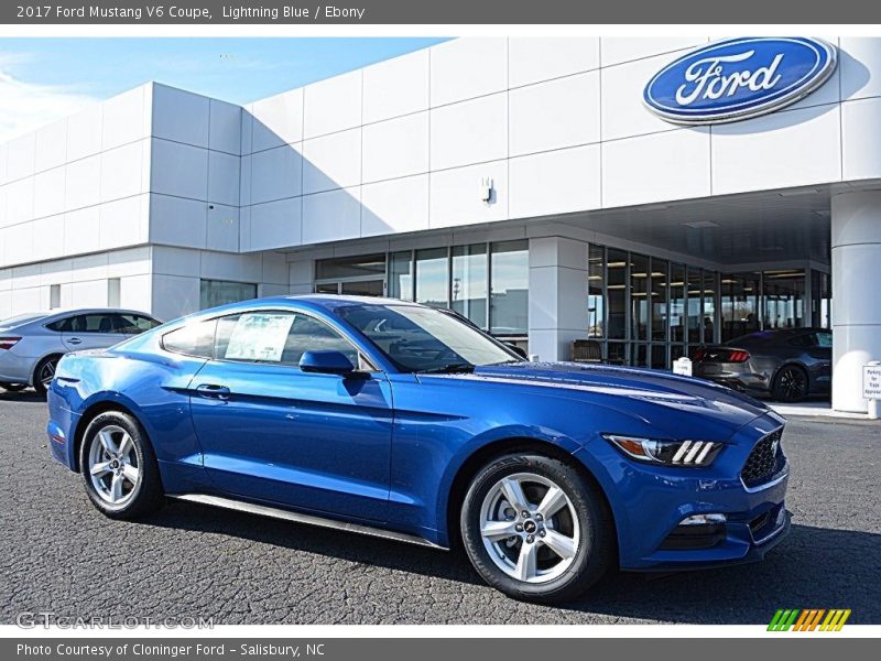 Lightning Blue / Ebony 2017 Ford Mustang V6 Coupe