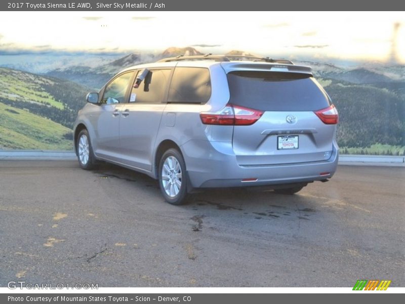 Silver Sky Metallic / Ash 2017 Toyota Sienna LE AWD