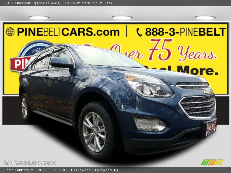 Blue Velvet Metallic / Jet Black 2017 Chevrolet Equinox LT AWD