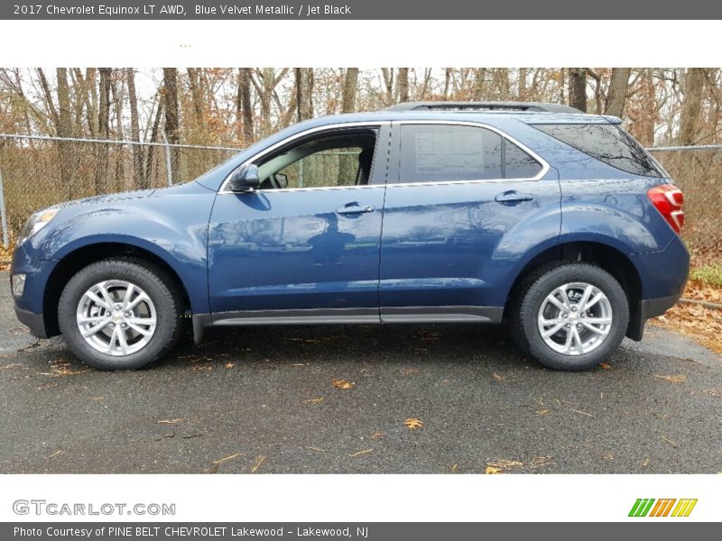 Blue Velvet Metallic / Jet Black 2017 Chevrolet Equinox LT AWD