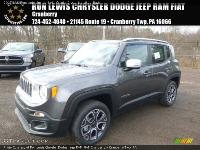 Granite Crystal Metallic / Black 2017 Jeep Renegade Limited 4x4