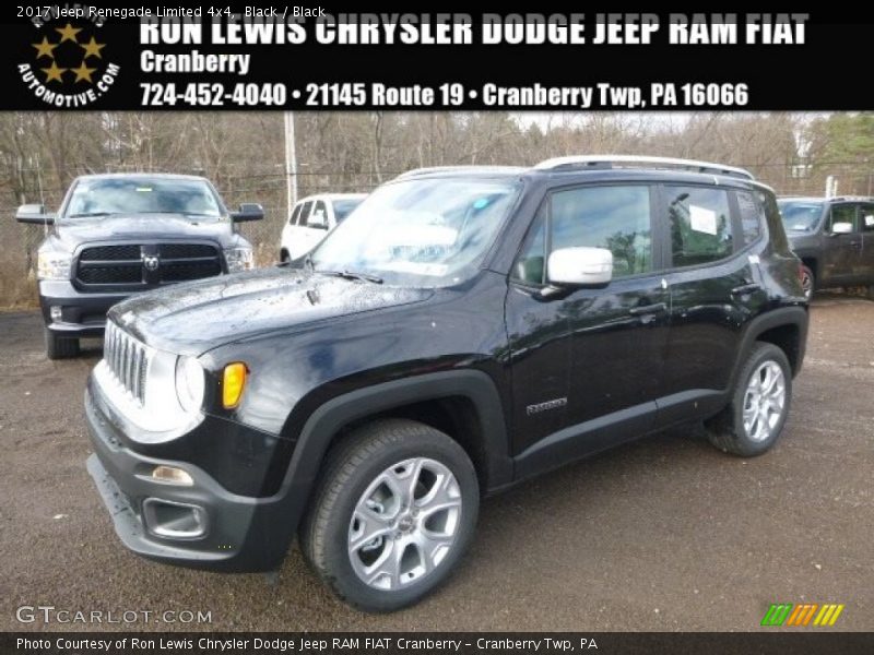 Black / Black 2017 Jeep Renegade Limited 4x4