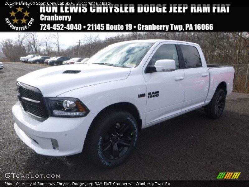 Bright White / Black 2017 Ram 1500 Sport Crew Cab 4x4