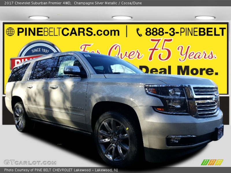 Champagne Silver Metallic / Cocoa/Dune 2017 Chevrolet Suburban Premier 4WD