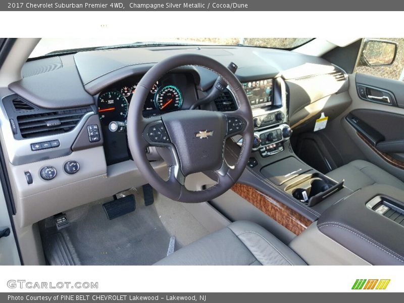 Champagne Silver Metallic / Cocoa/Dune 2017 Chevrolet Suburban Premier 4WD