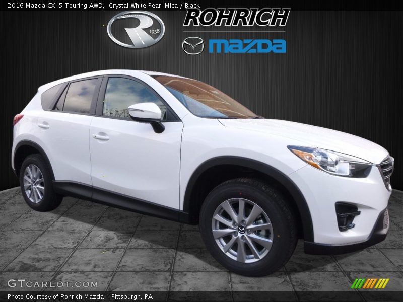 Crystal White Pearl Mica / Black 2016 Mazda CX-5 Touring AWD