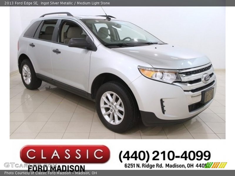 Ingot Silver Metallic / Medium Light Stone 2013 Ford Edge SE