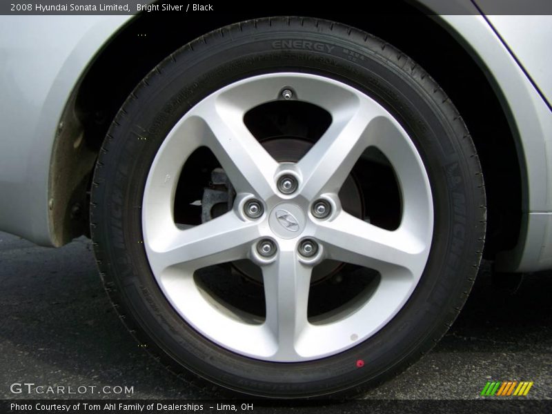 Bright Silver / Black 2008 Hyundai Sonata Limited