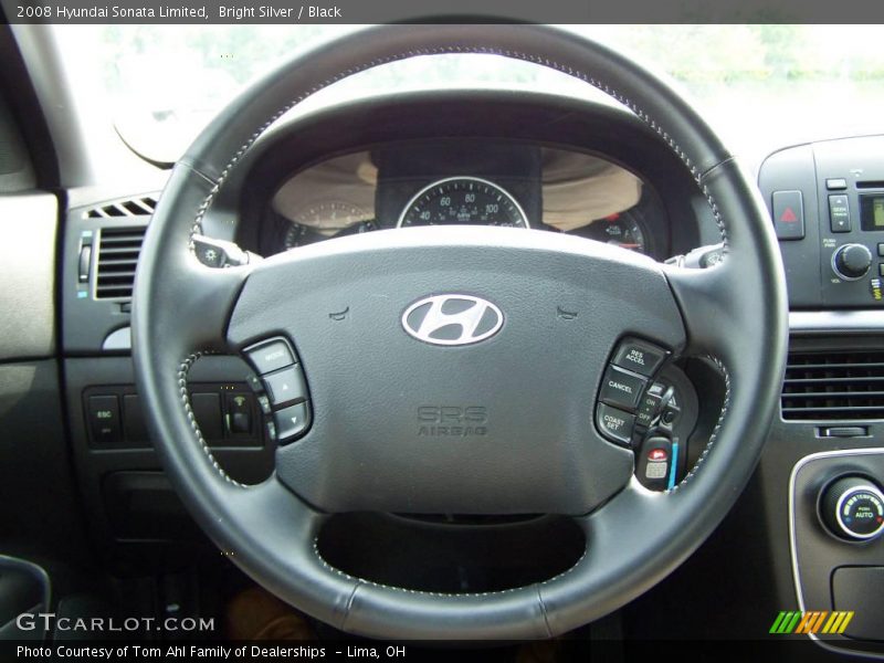 Bright Silver / Black 2008 Hyundai Sonata Limited