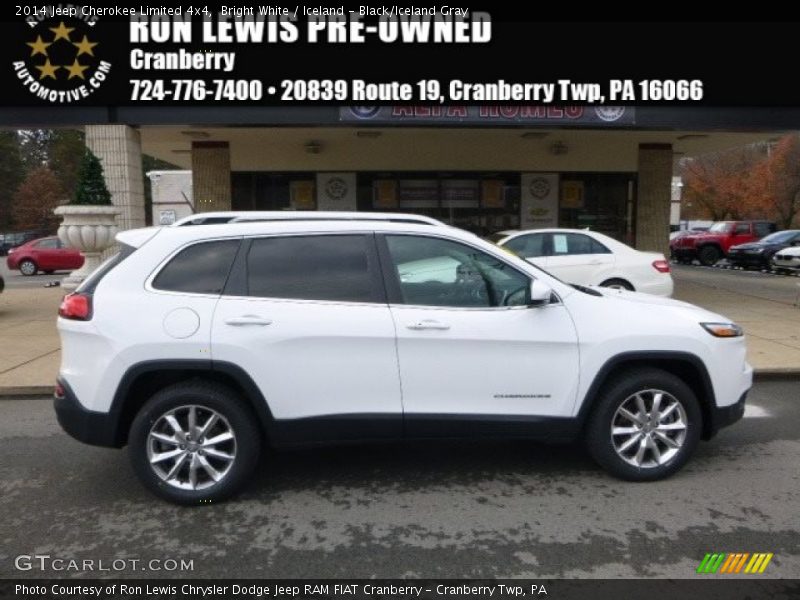 Bright White / Iceland - Black/Iceland Gray 2014 Jeep Cherokee Limited 4x4
