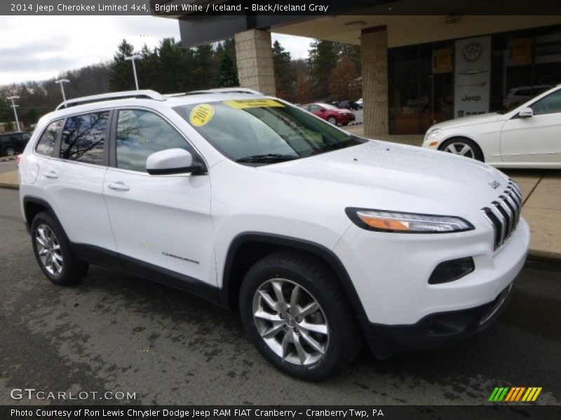 Bright White / Iceland - Black/Iceland Gray 2014 Jeep Cherokee Limited 4x4