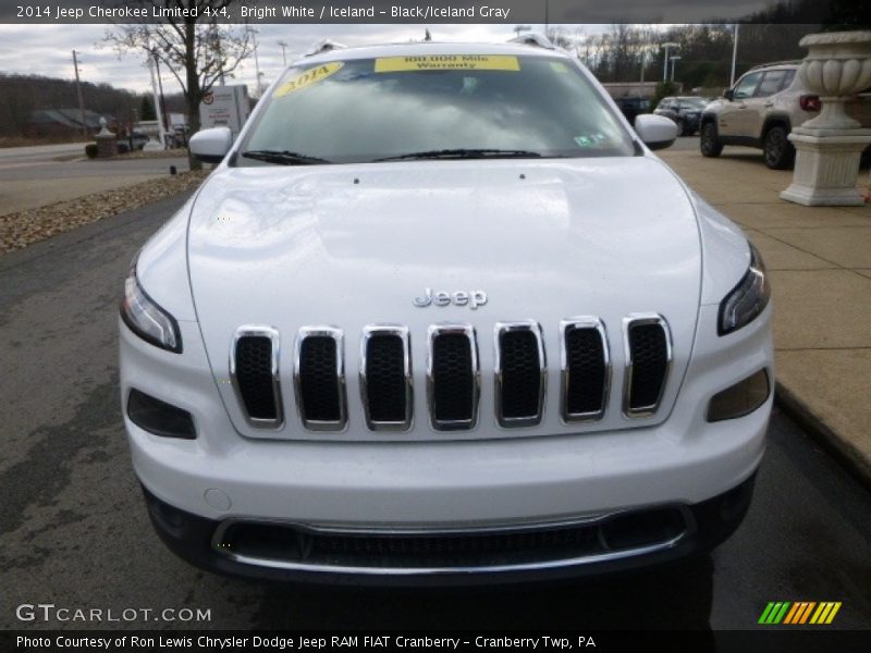 Bright White / Iceland - Black/Iceland Gray 2014 Jeep Cherokee Limited 4x4