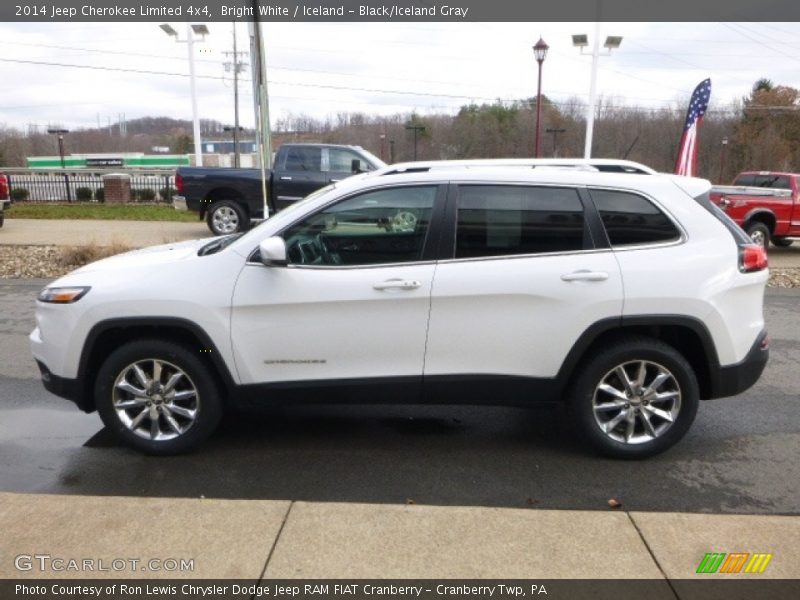Bright White / Iceland - Black/Iceland Gray 2014 Jeep Cherokee Limited 4x4