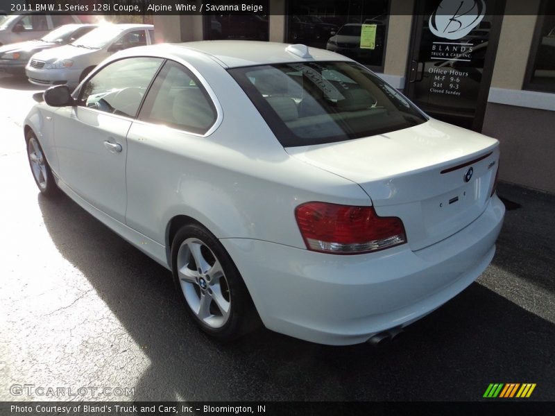 Alpine White / Savanna Beige 2011 BMW 1 Series 128i Coupe