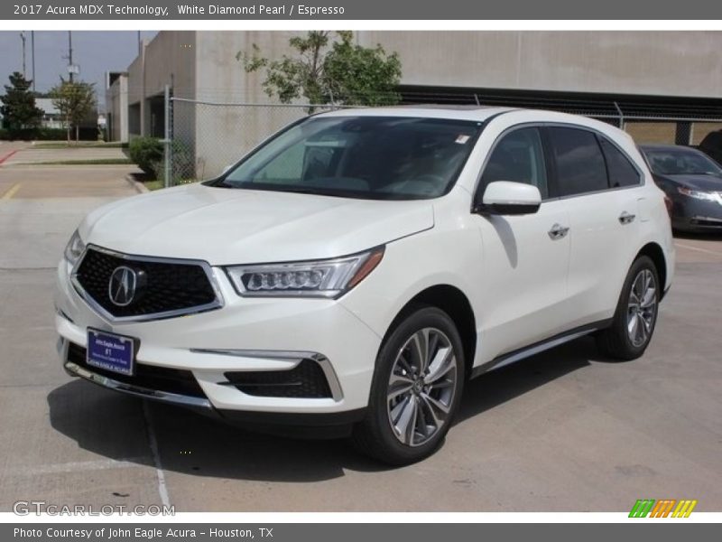 White Diamond Pearl / Espresso 2017 Acura MDX Technology