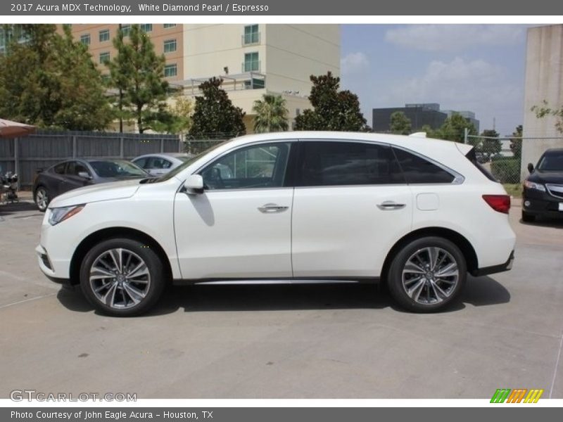 White Diamond Pearl / Espresso 2017 Acura MDX Technology