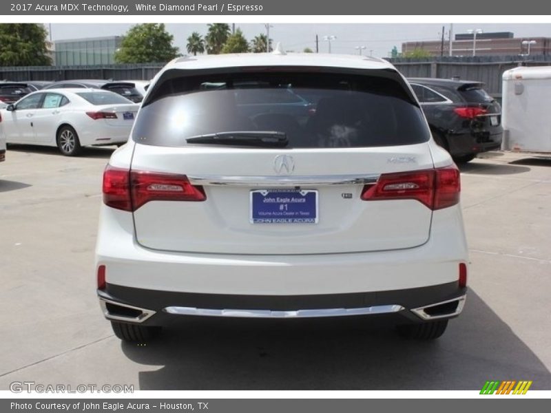 White Diamond Pearl / Espresso 2017 Acura MDX Technology