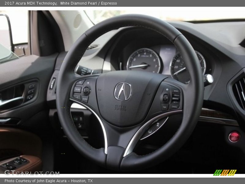 White Diamond Pearl / Espresso 2017 Acura MDX Technology